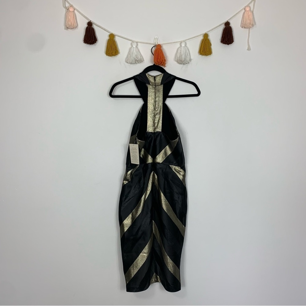 NWT Hutch Metallic Stripe Bodycon Halter Dress Size 4 - Picture 9 of 9